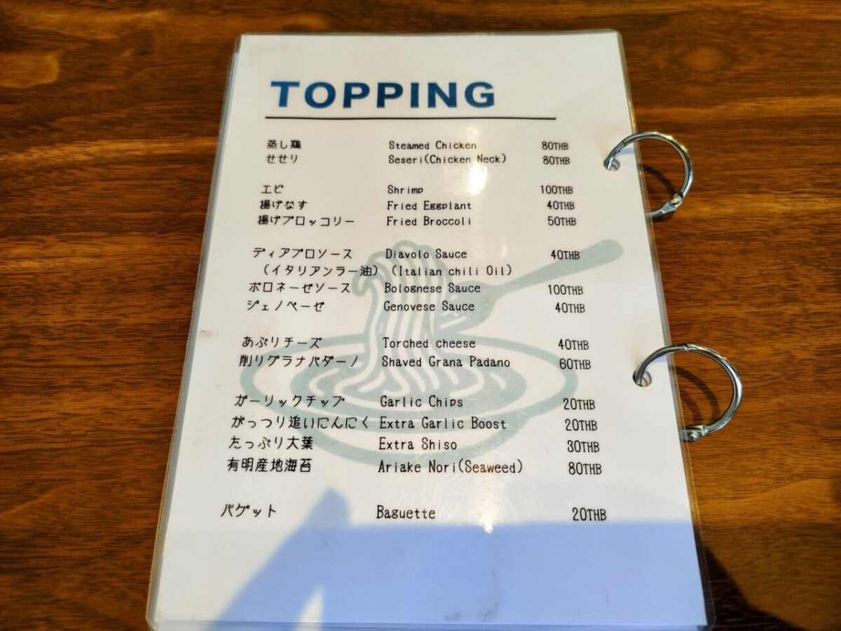 เมนูท็อปปิ้ง